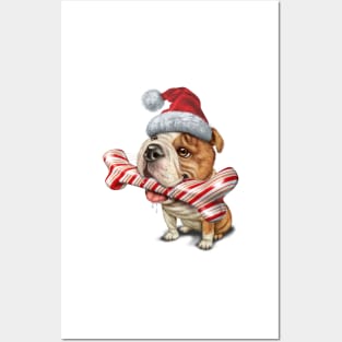 Christmas Bulldog Posters and Art